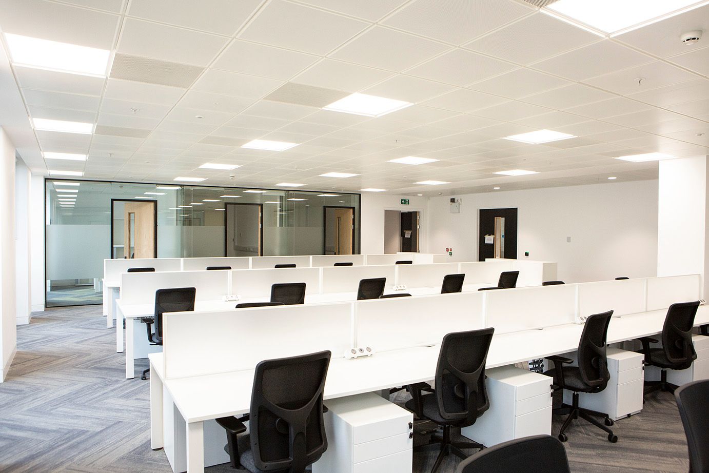 Office area seating and desks