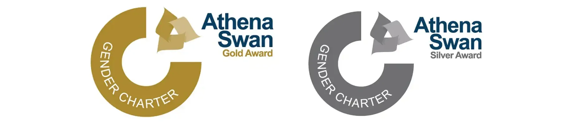 Athena Swan Silver and Gold Award badges