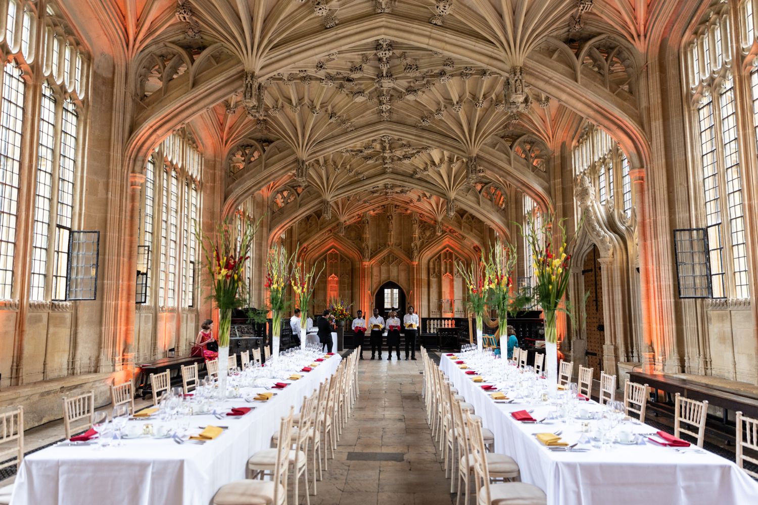 <p>VIP guests attend a dinner at the Divinity School</p>

<p><span class="reduce_font_size"><em>Image credit: Cyrus Mower Photography</em></span></p>

